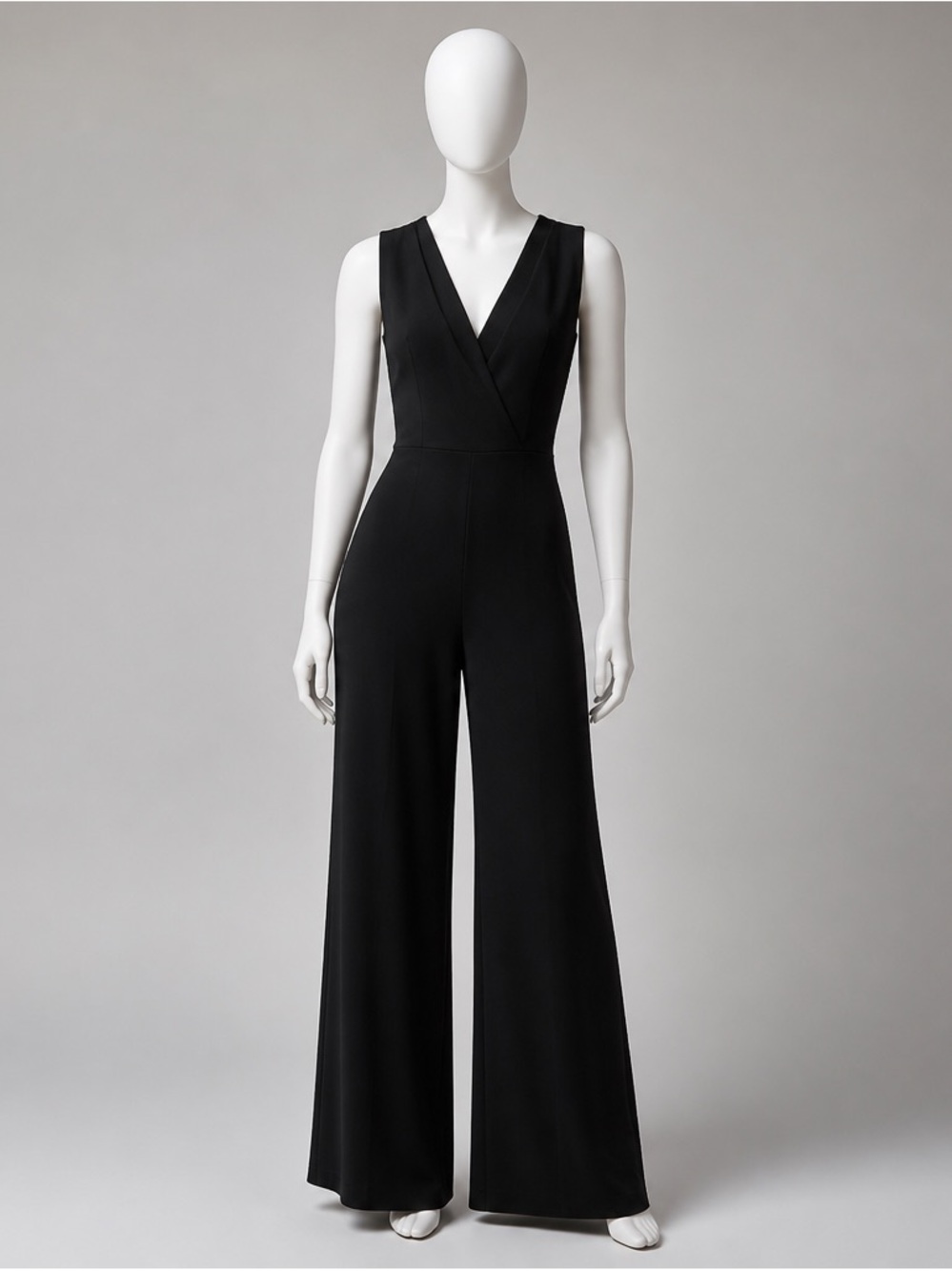 Lulu's Black Sleeveless V‑Neck Wide Leg Jumpsuit